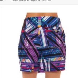 EP sports colorful abstract print golf skirt front shorts back